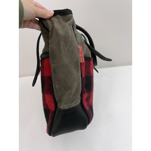 Frost River Temperence Tote Red Plaid Canvas Leather Bag - Picture 8 of 11